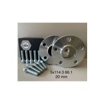 VORLAX Renault Uyumlu Spacer 5x114.3 66.1 20 Mm 2 Adet Spacer Ve 10 Adet Bijon