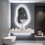 Vornel Led'li Lazer Kumlamalı Lavabo & Banyo Aynası (Dokunmatik Sensörlü) beyaz ledli 70 x 45