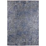 Voronej Mavi Zikzak Modern Geometrik Etnik Desenli Boho Makinada Yıkanabilir Hafif Hav Toz Vermez Leke Tutmaz Kaymaz Taban Dijital Makine Baskı Halı Oturma Odası Salon Yolluk Koridor Mutfak Halısı