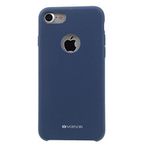 Vorson VC 005 iPhone 7 Rubber Metal Plakalı Koyu Mavi Silikon Kılıf