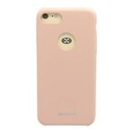 Vorson VC 005 iPhone 7 Rubber Metal Plakalı Pembe Silikon Kılıf