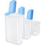 Vos Versa 3lü Dikey Mavi Şeffaf Erzak Saklama Kabı Seti 2400 X 1700 X 1200 ML VVHM0002