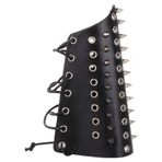 VOSAREA 1 Bilgisayar Bilek Bandı Punk Deri Zincir Bileklik Erkek Gotik Motorcu Bileziği Steampunk Perçin Kolluk Kaya Deri Bileklik Erkekler Ve Kadınlar Inek Derisi Rock'n Roll Elbise Kolu