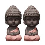 VOSAREA Minyatür Figürler Seramik El Sanatları Sevimli Buda Heykeli Küçük Buda Heykeli Hindistan Yoga Keşiş Heykelcik Keşiş Çayı Evcil Hayvanı Ev Buda Şanslı Bebek Renkli Çömlek