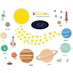 Vosarea Planet Duvar Çıkartması Güneş Sistemi Duvar Çıkartmaları Duvar Tavan Dekorasyonu Çocuk Yatak Odası Oturma Odası için