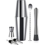 Vosco 6 Parça Paslanmaz Çelik Kokteyl Seti Şık Tasarım Boston Shaker 750ml Avantajlı Set