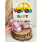 VOSVOSBABY Beyaz Keten Sneaker - Şeker Pembe