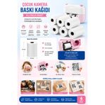 Vothoon Çocuk Fotoğraf Makinesi Yedek Termal Baskı Kağıdı (6'lı Rulo) – 57x25mm