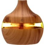 Vothoon Hava Nemlendirici 7 LED Işıklı Aromatik Oda Kokusu 300 ml Difüzörü Buhar Makinası - Açık Kahverengi