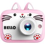 Vothoon KS-102 2.0 Inç Çift Kameralı Pembe Hello Çocuk Dijital Fotoğraf Makinası 20 MP Video Kaydedici
