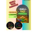 Vothoon Neon Işıklı 7 Renk Işık Boyama Kalemli Led Resim Panosu Boyama Tahtası Kalemleri 20 X 20