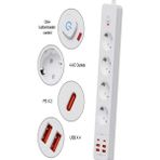 Vothoon Termal Akım Korumalı 4'lü Priz 4x USB 2x Type-C Çıkışlı Grup Priz Çoğaltıcı (3500W) - Beyaz