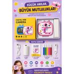 Vothoon Unicorm Tasarımlı Anında Baskılı Çocuk Fotoğraf Makinesi 1080P Dijital Çocuk Kamerası - Pembe
