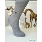 Voux Bambu Desenli Gri Erkek Yarım Konç Çorap 6 'lı - 41 - 45