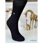 Voux Bambu Desenli Siyah Erkek Yarım Konç Çorap 4 'lü - 41 - 45