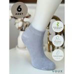 Voux Bambu Dikişsiz Gri Erkek Sneaker Çorap 6 'lı - 41 - 45