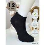 Voux Bambu Dikişsiz Siyah Erkek Sneaker Çorap 12 'li - 41 - 45