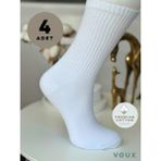 Voux Beyaz Yarım Konç Kolej Çorabı 4 'lü - 35 - 44