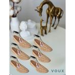 Voux Desenli Bej Tül Kadın Babet Çorap 6 'lı - 35 - 40