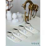 Voux Desenli Kırık Beyaz Tül Kadın Babet Çorap 4 'lü - 35 - 40