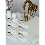 Voux Desenli Kırık Beyaz Tül Kadın Babet Çorap 6 'lı - 35 - 40