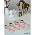 Voux Desenli Pembe Tül Kadın Babet Çorap 4 'lü - 35 - 40