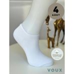 Voux Erkek Pamuklu Beyaz Patik Çorap 4 'lü - 41 - 45