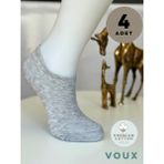 Voux Erkek Pamuklu Gri Patik Çorap 4 'lü - 41 - 45