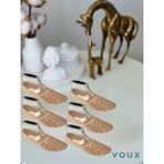 Voux Leopar Desenli Bej Tül Kadın Babet Çorap 6 'lı - 35 - 40