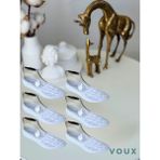 Voux Leopar Desenli Beyaz Tül Kadın Babet Çorap 6 'lı - 35 - 40