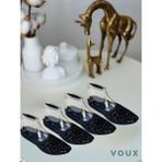 Voux Leopar Desenli Siyah Tül Kadın Babet Çorap 4 'lü - 35 - 40