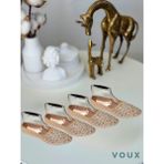 Voux Nokta Desenli Bej Tül Kadın Babet Çorap 4 'lü - 35 - 40