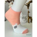 Voux Pamuklu Ayıcık Desenli Çok Renkli Kadın Sneaker Çorap 6 'lı - 35 - 40 - Karışık