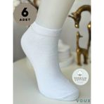 Voux Pamuklu Beyaz Kadın Sneaker Çorap 6 'lı - 35 - 40