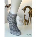 Voux Pamuklu Çizgi Desenli Gri Kadın Sneaker Çorap 6 'lı - 35 - 40