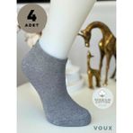 Voux Pamuklu Gri Erkek Sneaker Çorap 4 'lü - 41 - 45