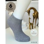 Voux Pamuklu Gri Erkek Sneaker Çorap 6 'lı - 41 - 45