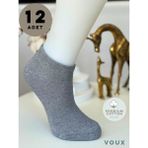 Voux Pamuklu Gri Kadın Sneaker Çorap 12 'li - 35 - 40