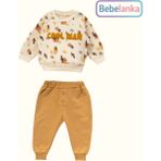 Vovido Kids Erkek Çocuk Camel Desenli Kışlık Sweatshirt ve Pantolon Takımı 952593 - 6 - 9 Ay