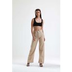 Vovikon KN Yüksek Bel Kadın Bol Paça Boyfriend Gabardin Pantolon