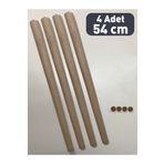 vovvahome Boyasız Ahşap Sehpa - Sandalye - Tabure Ayağı ''54cm'' 4 Adet