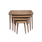 VOVVAHOME LUCİ 4LÜ DÖRTLÜ MDF AHŞAP ZİGON SEHPA - CEVİZ