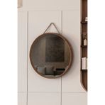 vovvahome Mirora Yuvarlak Dekoratif Duvar Aynası | Boyalı Ahşap Çerçeveli | 48cm | Amerikan Ceviz