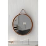 vovvahome Mirora Yuvarlak Dekoratif Duvar Aynası | Boyalı Ahşap Çerçeveli | 48cm | Meşe