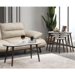 Vovvahome Moon 4'lü Mdf Ahşap Zigon Sehpa Ve Orta Sehpa Seti - Beyaz Mermer Desenli
