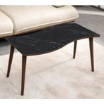 VOVVAHOME SALSA MDF AHŞAP ORTA SEHPA - SİYAH MERMER DESENLİ