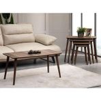 Vovvahome Vega 4'lü Mdf Ahşap Zigon Sehpa Ve Orta Sehpa Seti - Ceviz