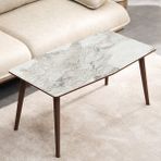 Vovvahome Vega Mdf Ahşap Orta Sehpa - Beyaz Mermer Desenli