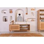 Vow Home Living Calvin Jüt Kumaş Tv Ünitesi, 140 Cm Meşe