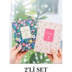 Vox Art 2'li Set Haftalık Planlayıcı Journal Not Defteri, 13*19CM 192 SAYFA-80GR Sert Kapak - Renkli